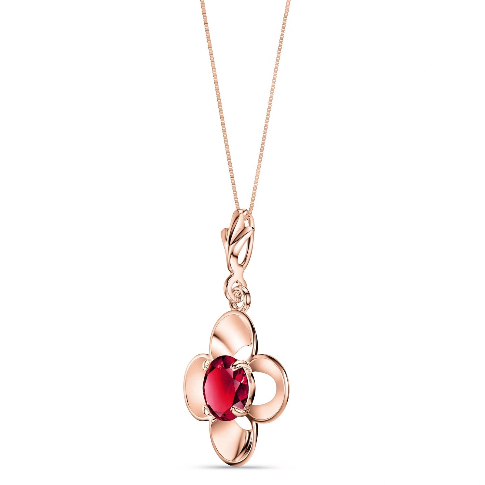 Rose Gold Heritage Necklace Ruby 10K — Malvina