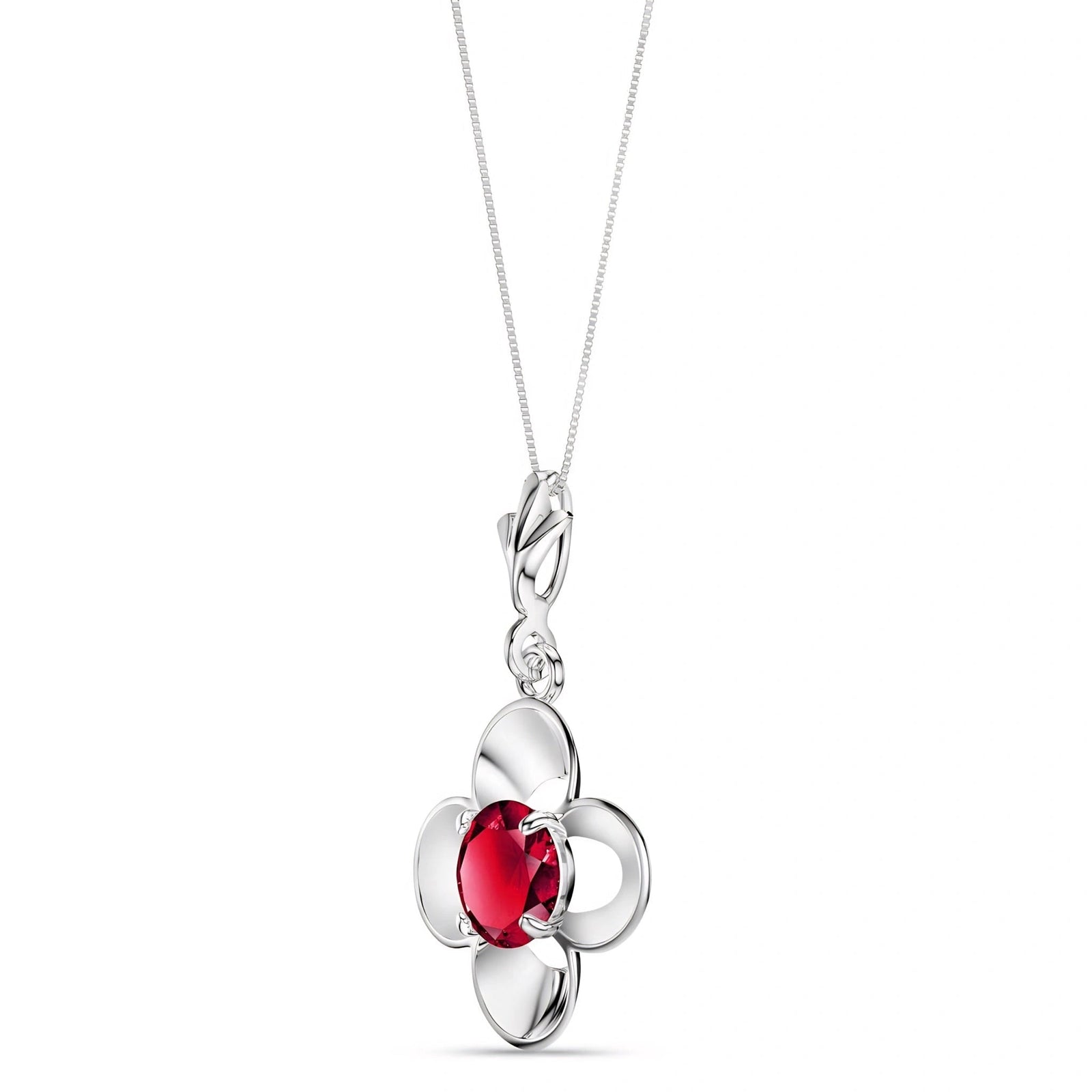 White Gold Heritage Necklace Ruby 10K — Malvina