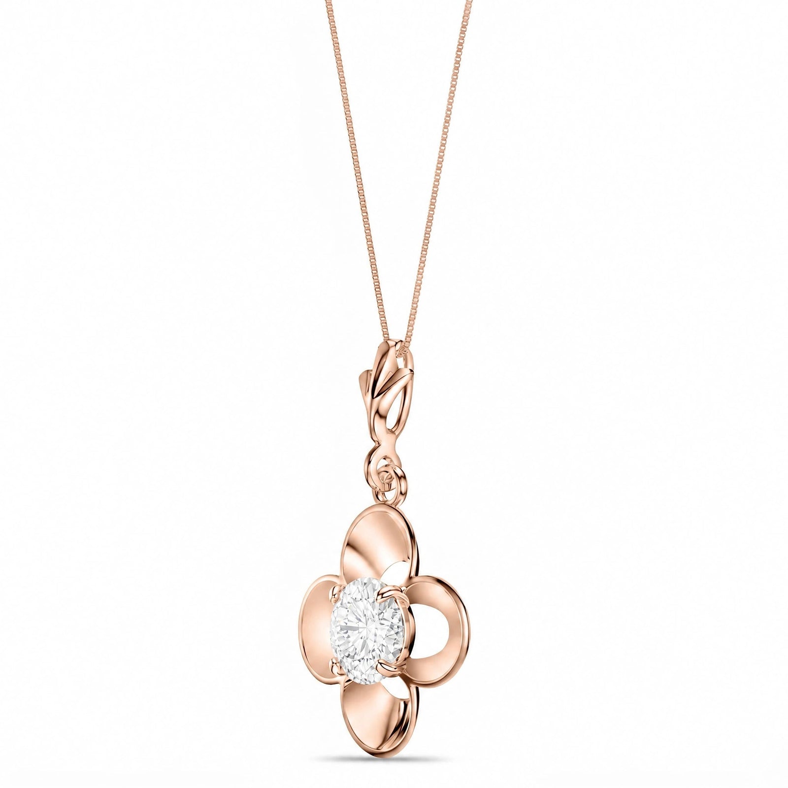 Rose Gold Heritage Necklace Diamond 10K — Malvina