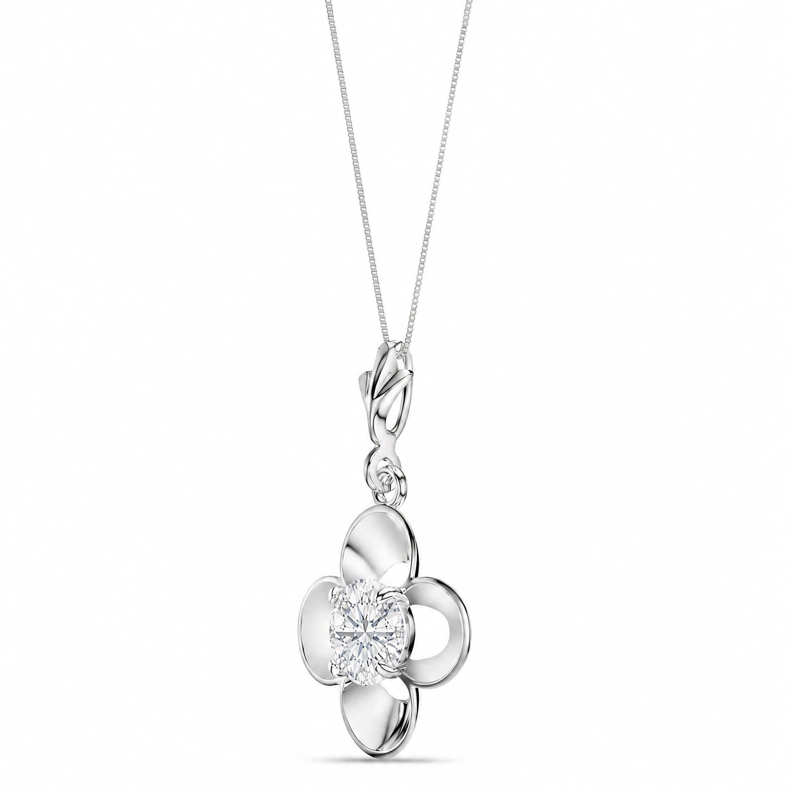 White Gold Heritage Necklace Diamond 10K — Malvina