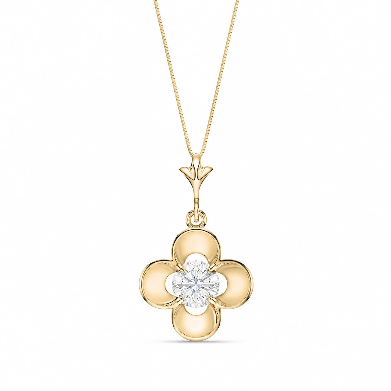 Yellow Gold Heritage Necklace Diamond 10K — Malvina