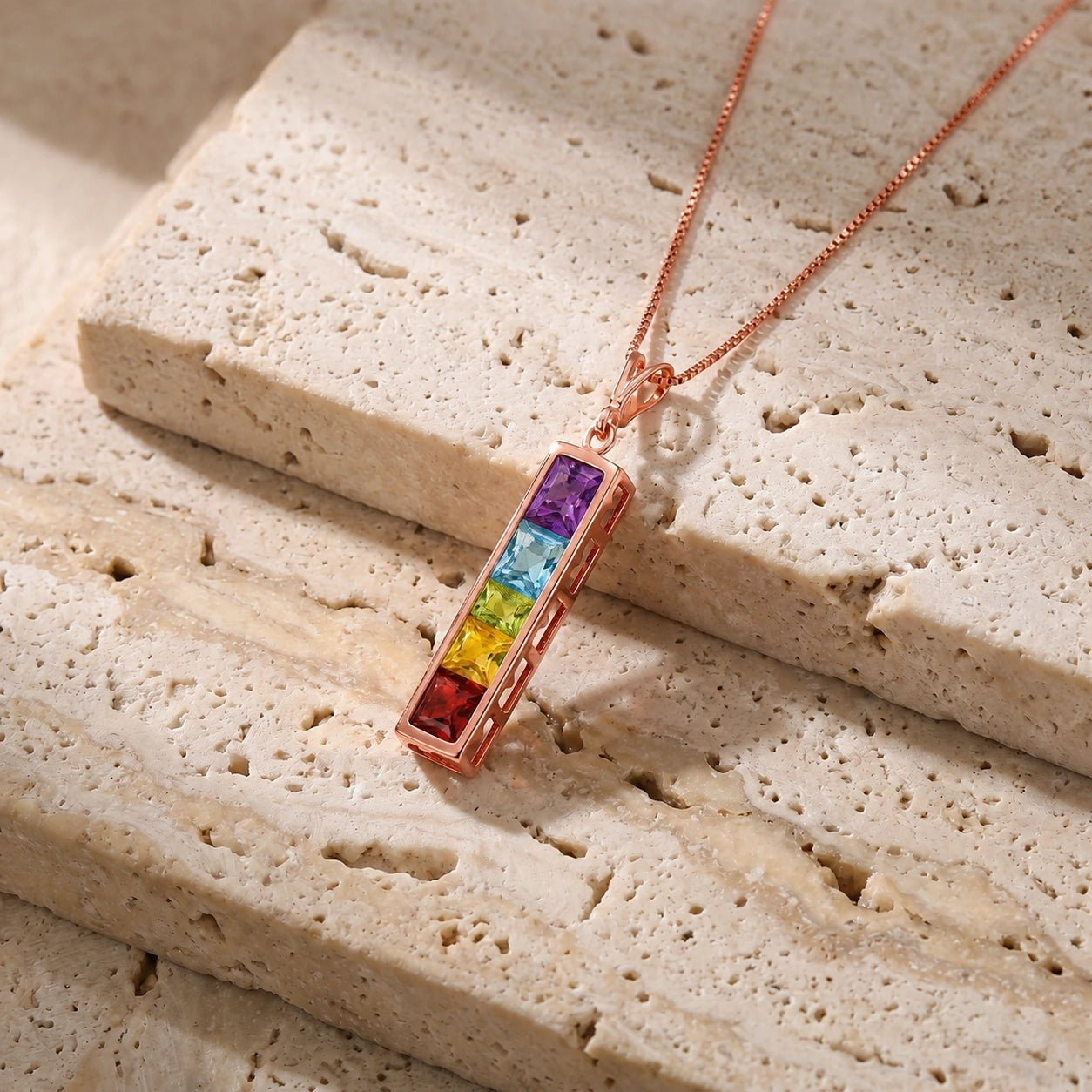 Rose Gold Necklace Amethyst 10K — Giulietta