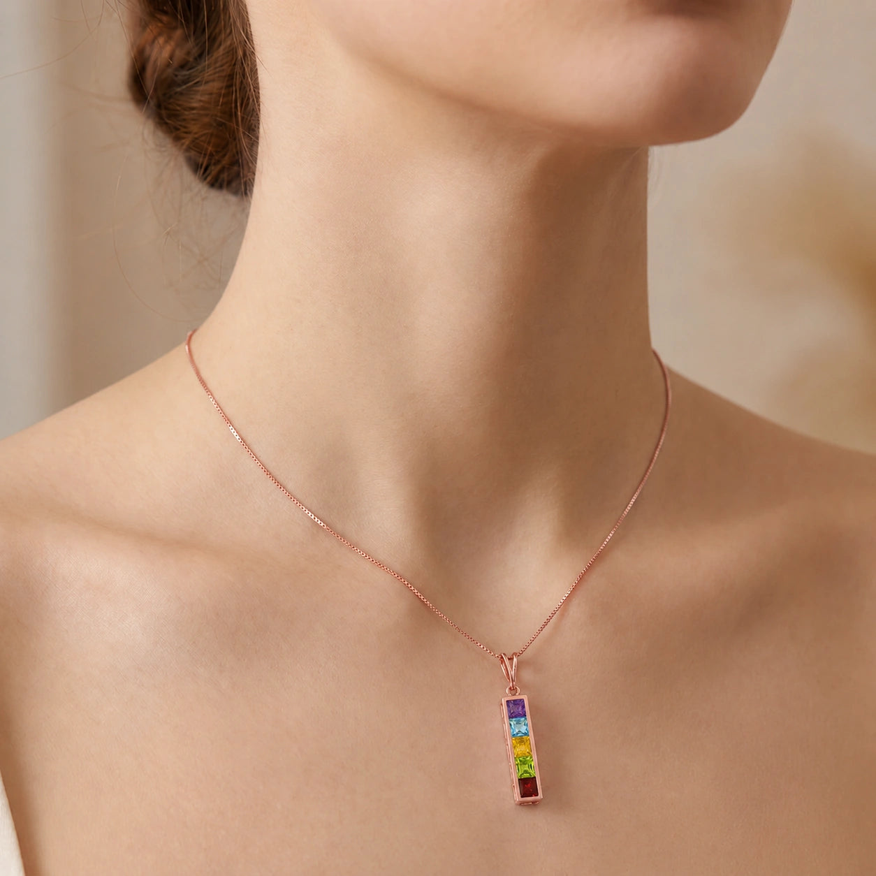 Rose Gold Necklace Amethyst 10K — Giulietta