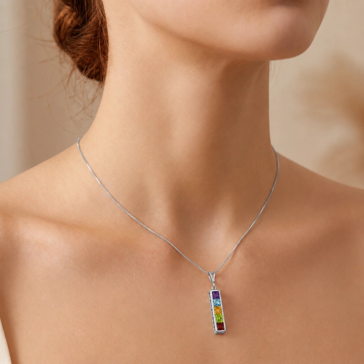 White Gold Necklace Amethyst 10K — Giulietta