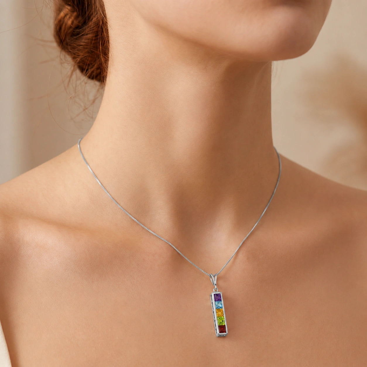 White Gold Necklace Amethyst 10K — Giulietta