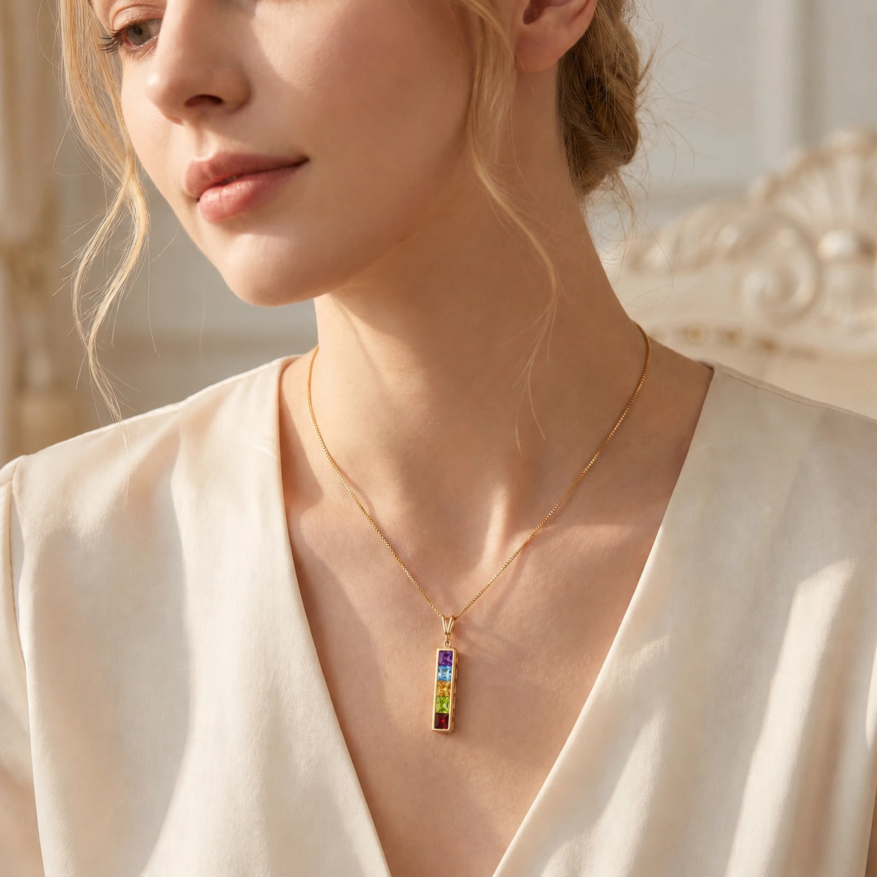 Yellow Gold Necklace Amethyst 10K — Giulietta