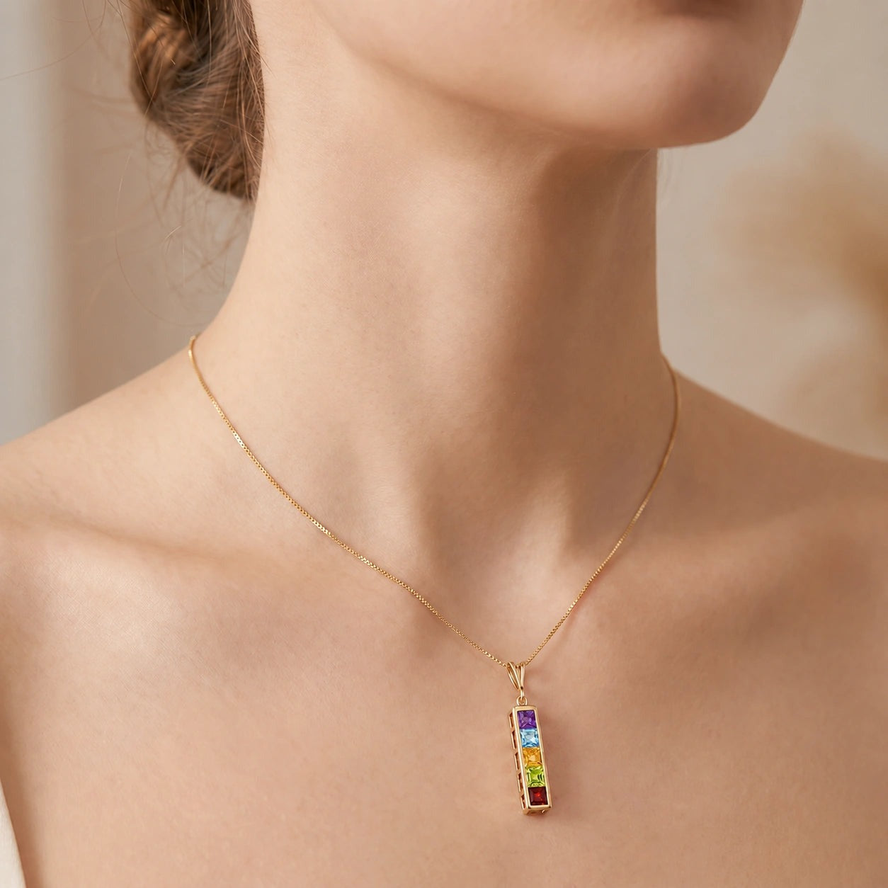 Yellow Gold Necklace Amethyst 10K — Giulietta