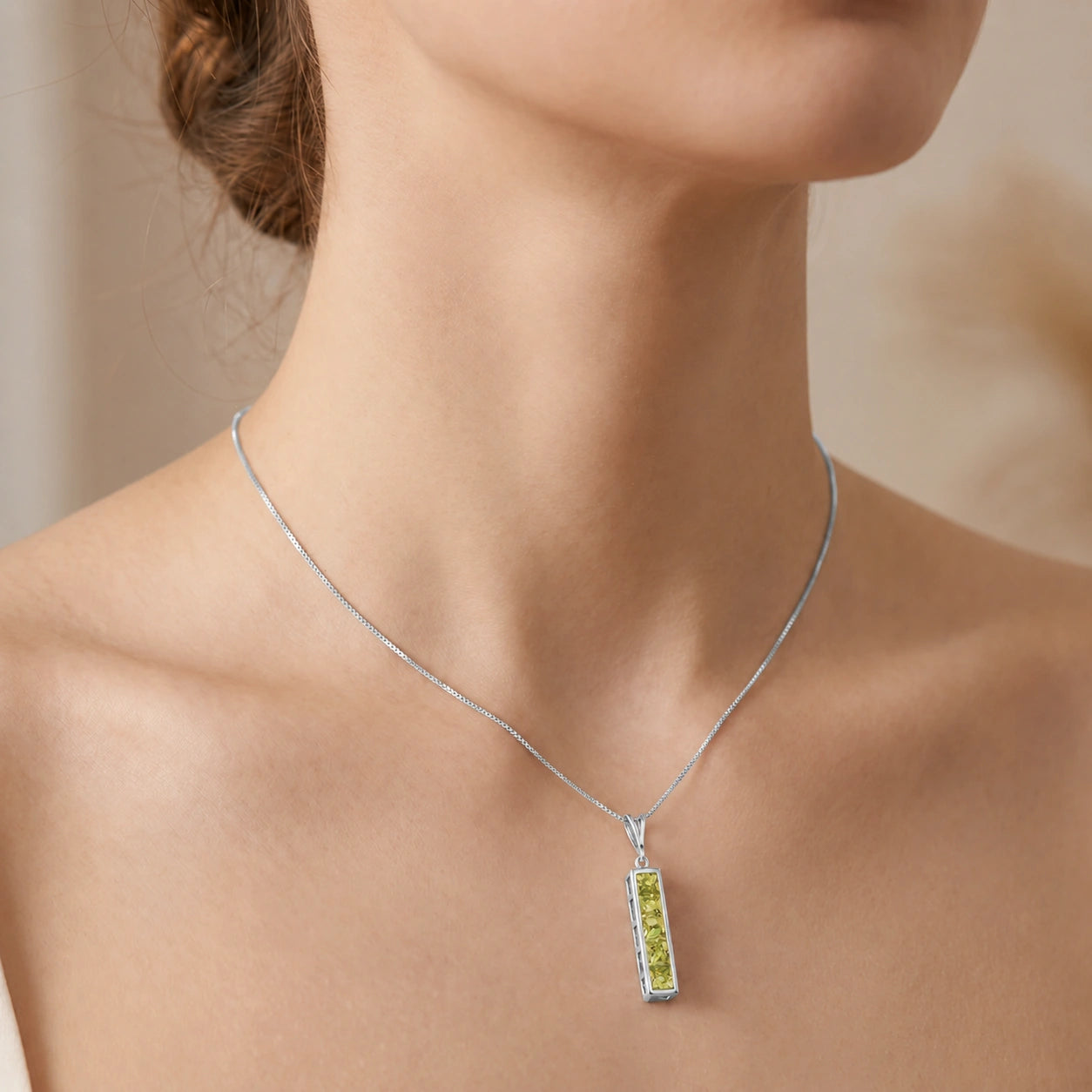 White Gold Necklace Aquamarine 10K — Giulietta