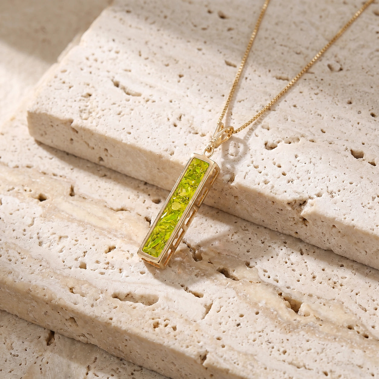 Yellow Gold Necklace Aquamarine 10K — Giulietta