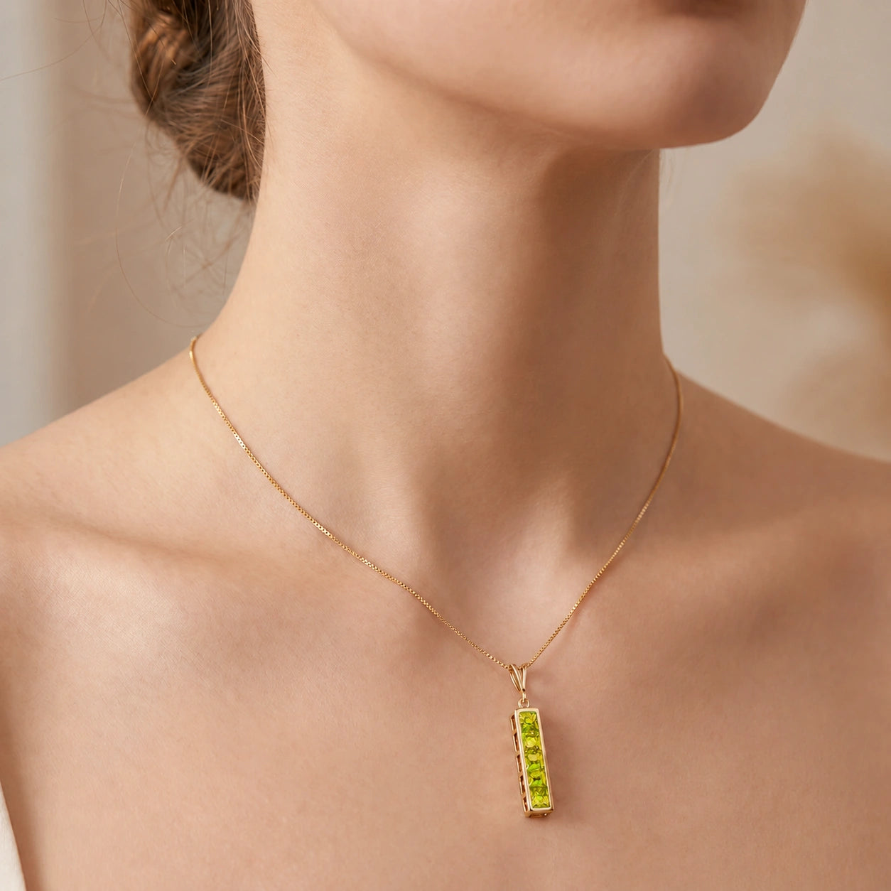 Yellow Gold Necklace Aquamarine 10K — Giulietta