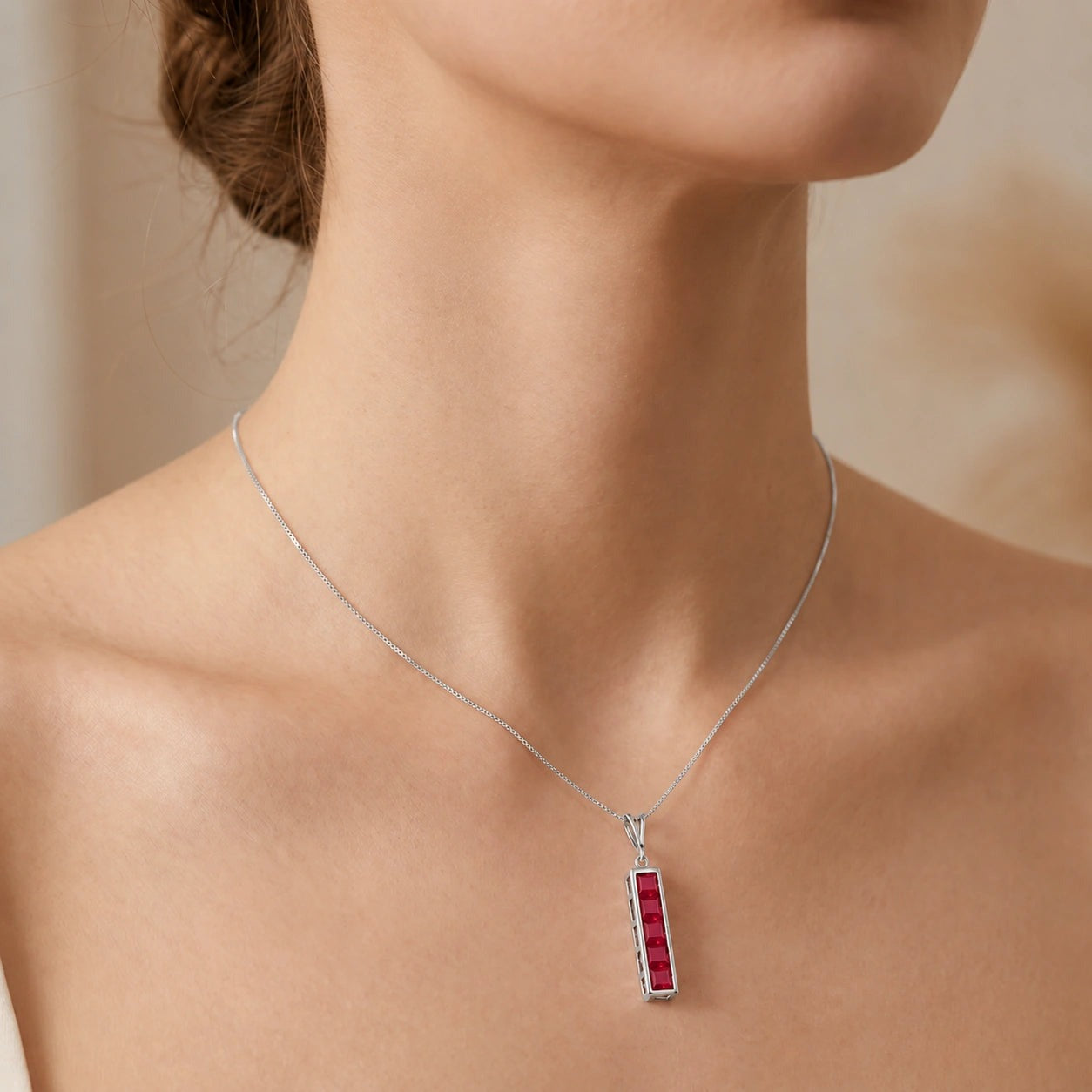 White Gold Necklace Blue Topaz 10K — Giulietta