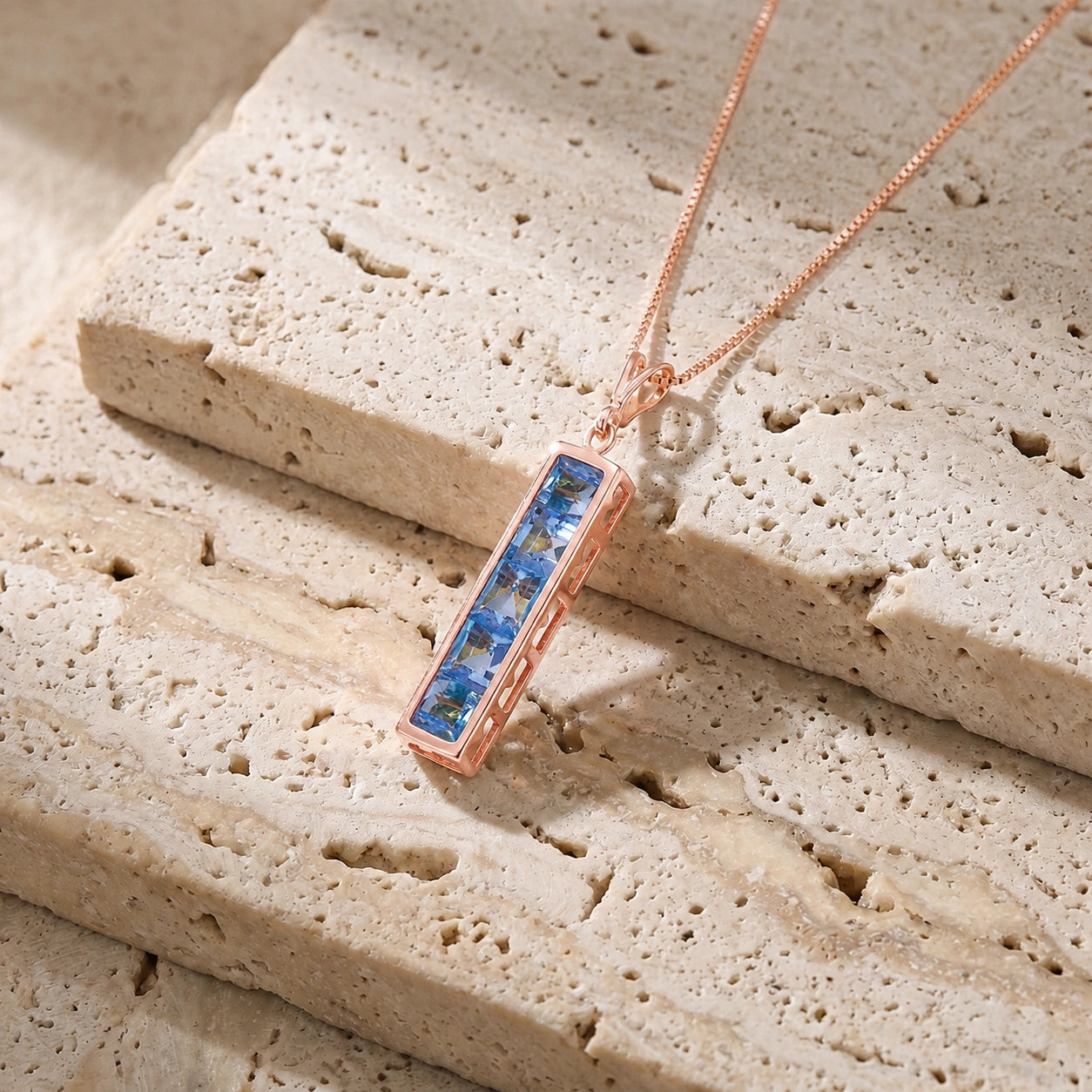 Rose Gold Necklace Citrine 10K — Giulietta