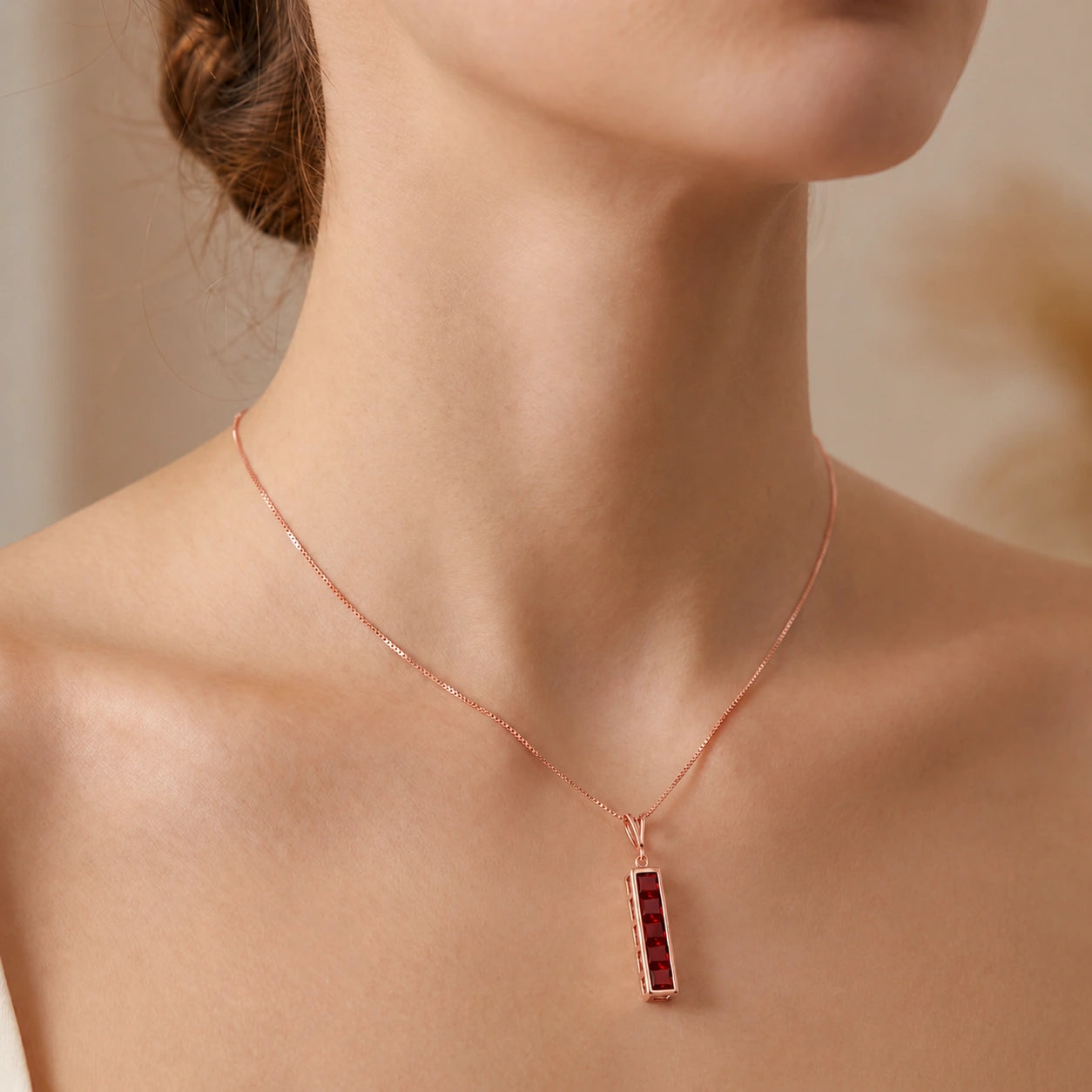 Rose Gold Necklace Citrine 10K — Giulietta