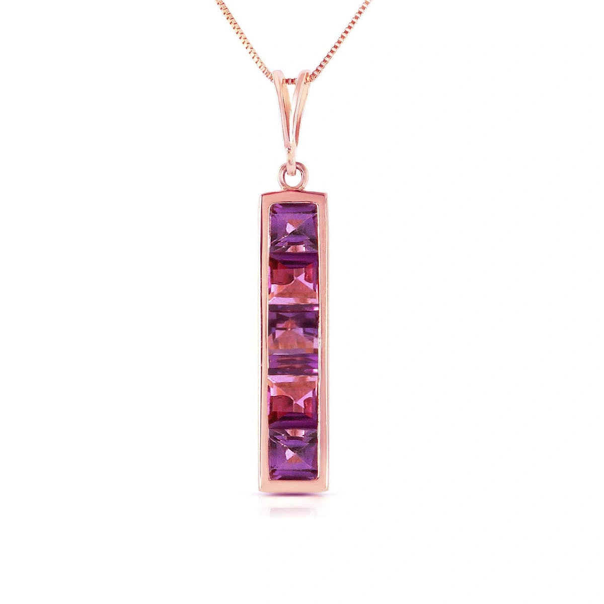Rose Gold Necklace Garnet 10K — Giulietta