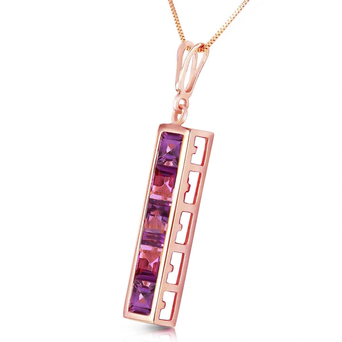 Rose Gold Necklace Garnet 10K — Giulietta