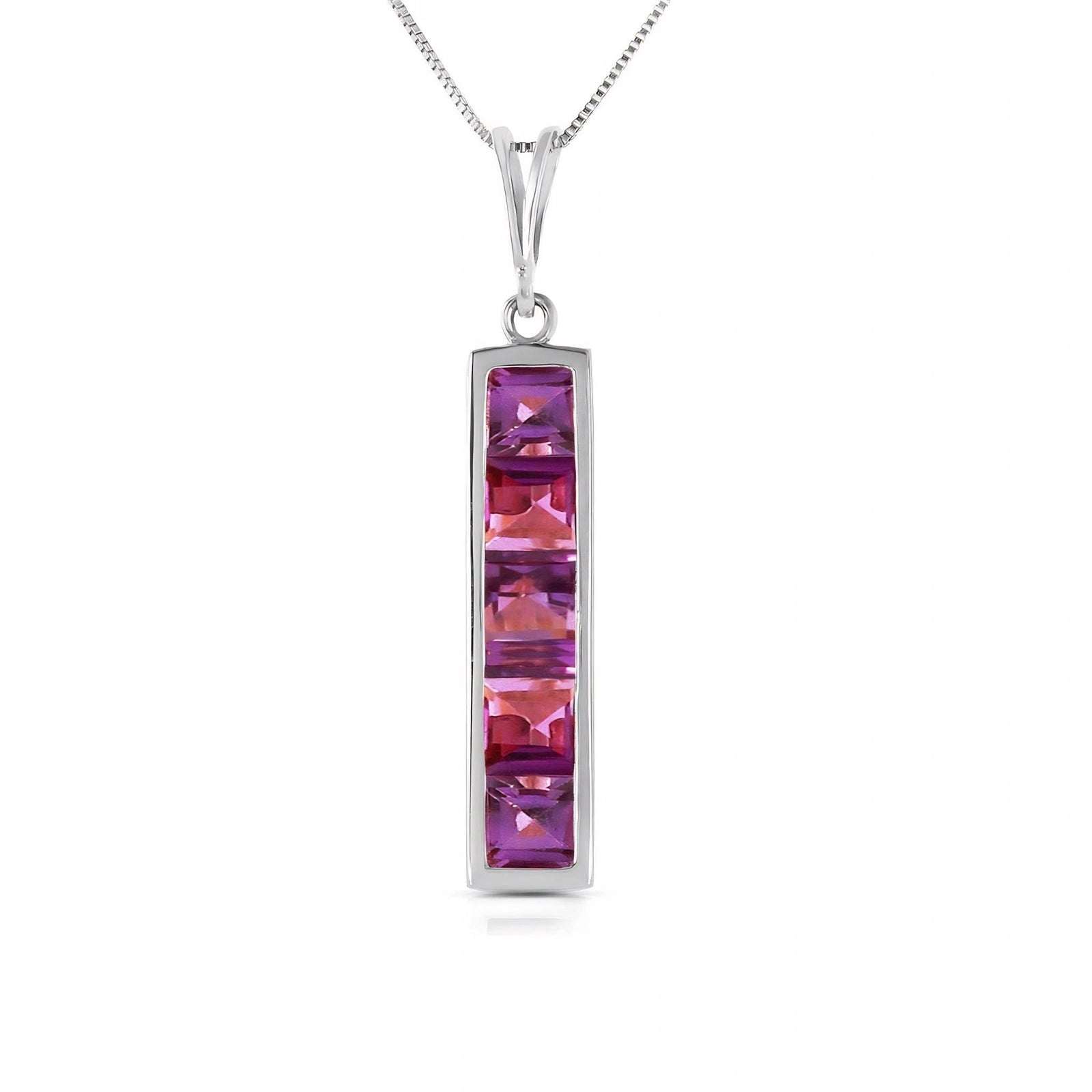 White Gold Necklace Garnet 10K — Giulietta