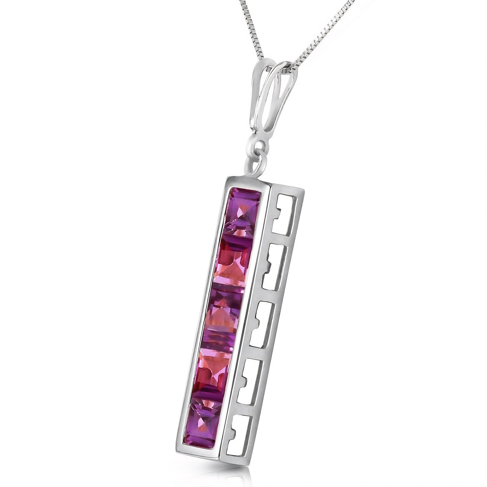 White Gold Necklace Garnet 10K — Giulietta