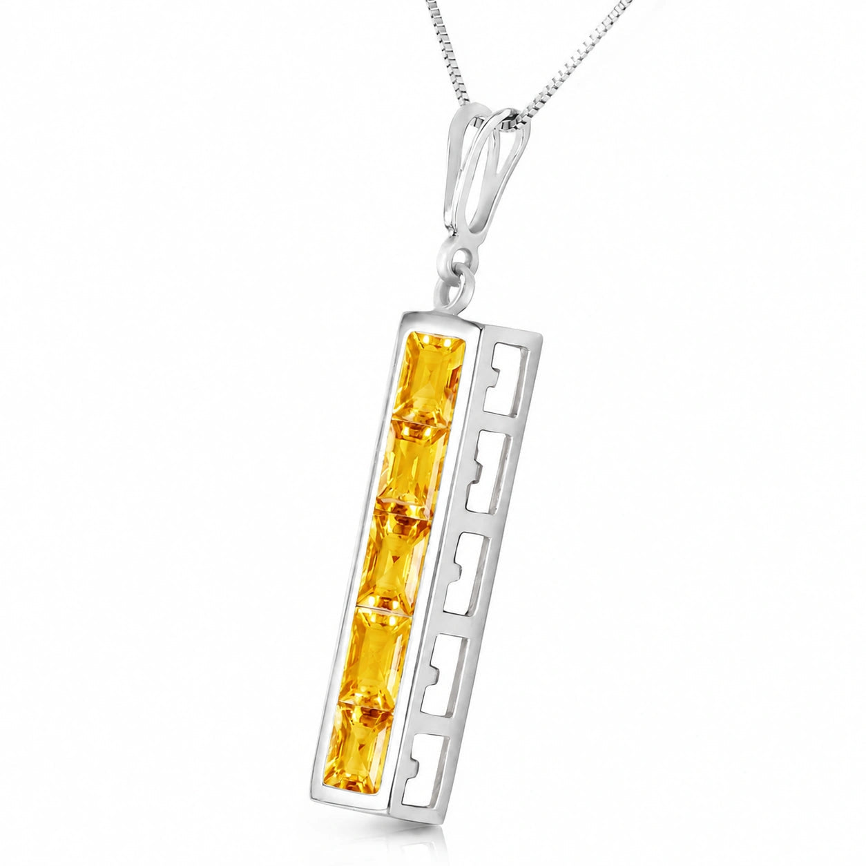 White Gold Necklace Multi-Gemstone 10K — Giulietta