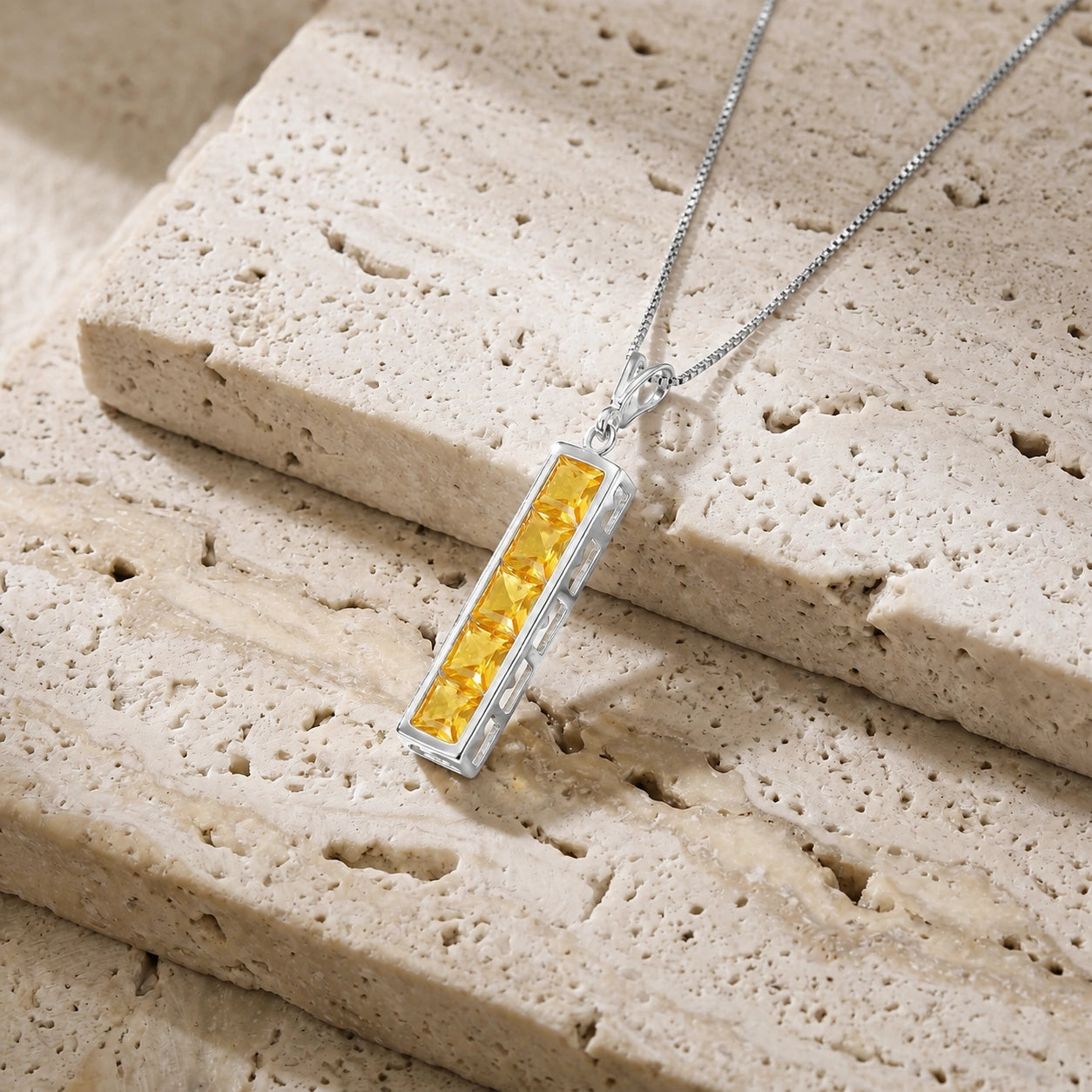 White Gold Necklace Multi-Gemstone 10K — Giulietta
