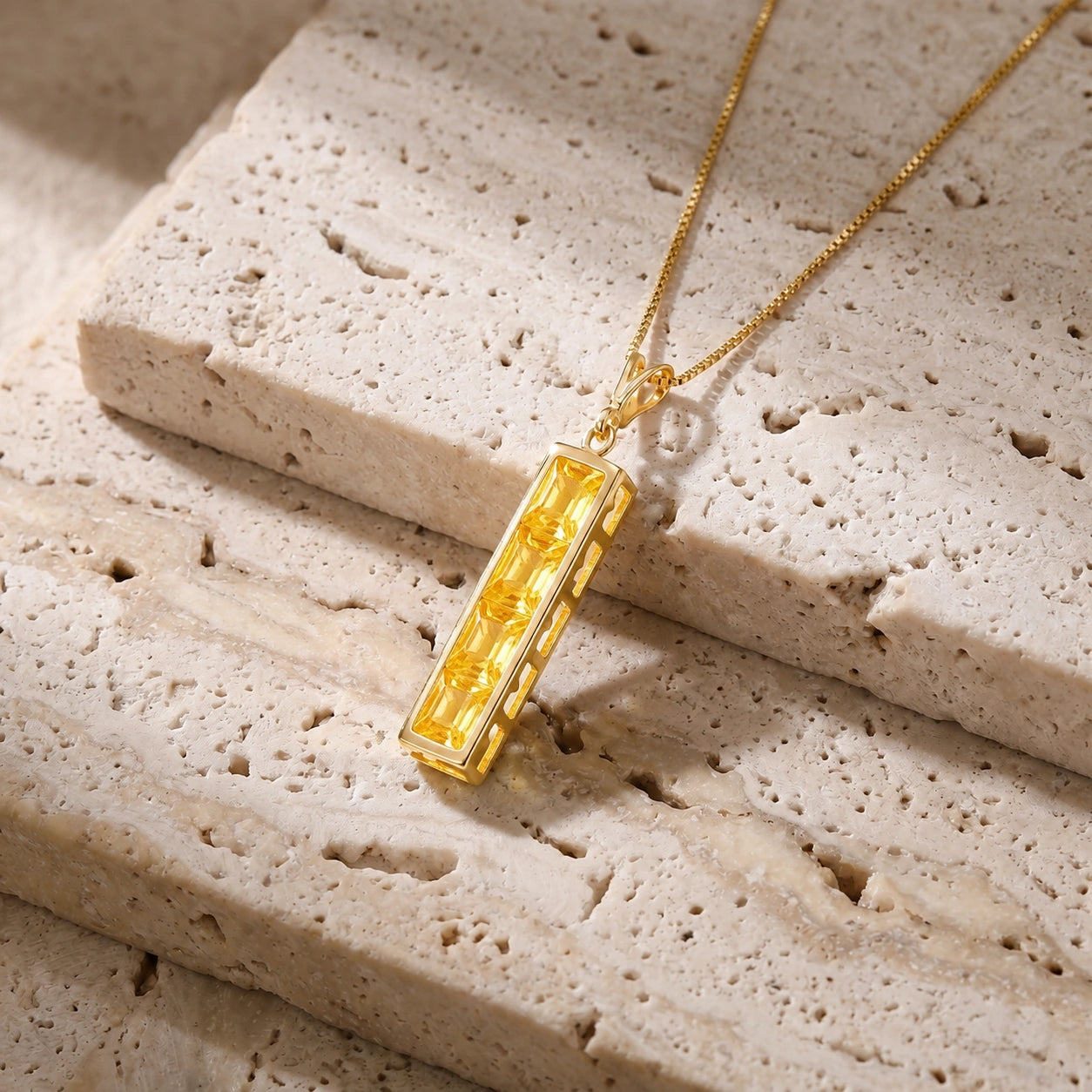 Yellow Gold Necklace Multi-Gemstone 10K — Giulietta