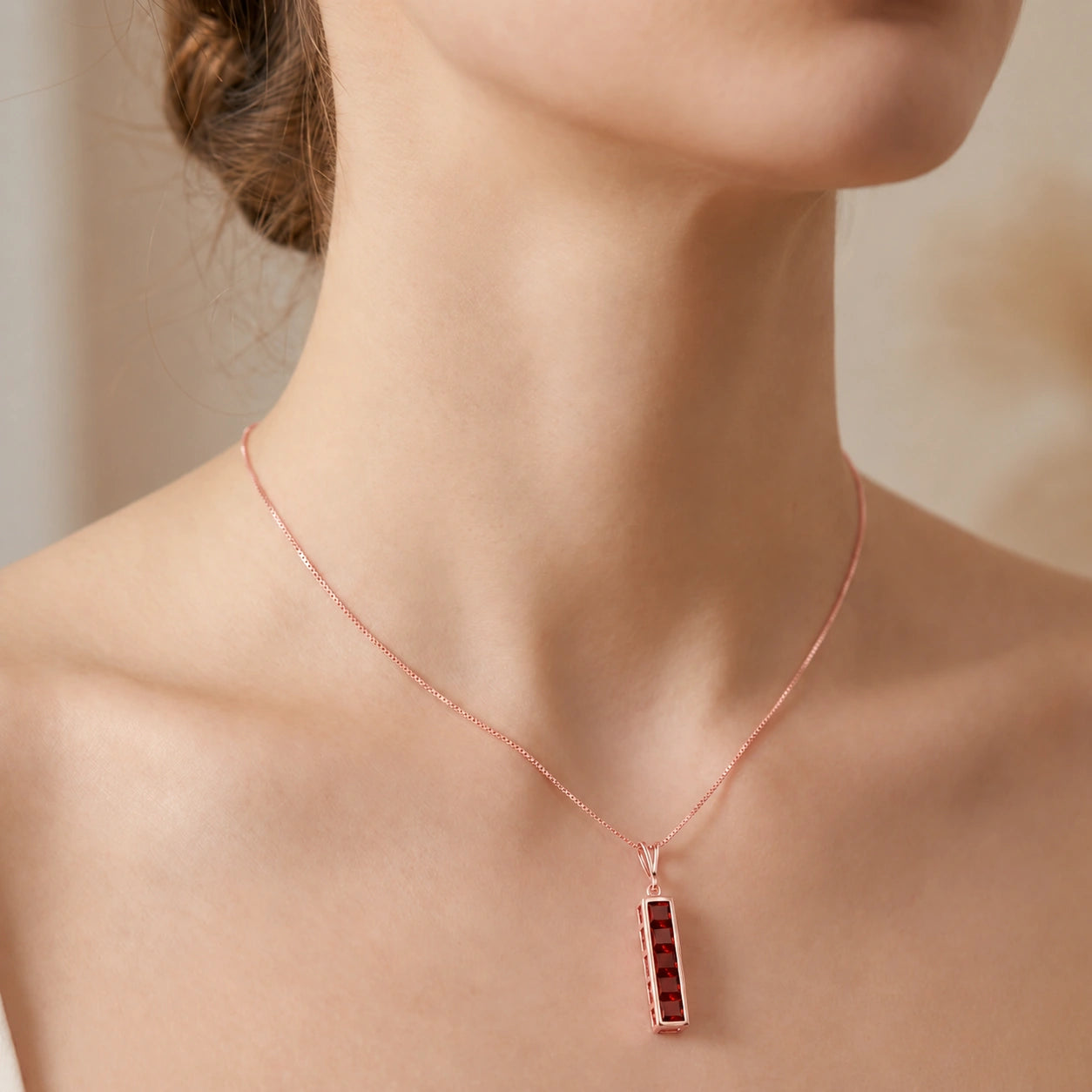 Rose Gold Necklace Peridot 10K — Giulietta
