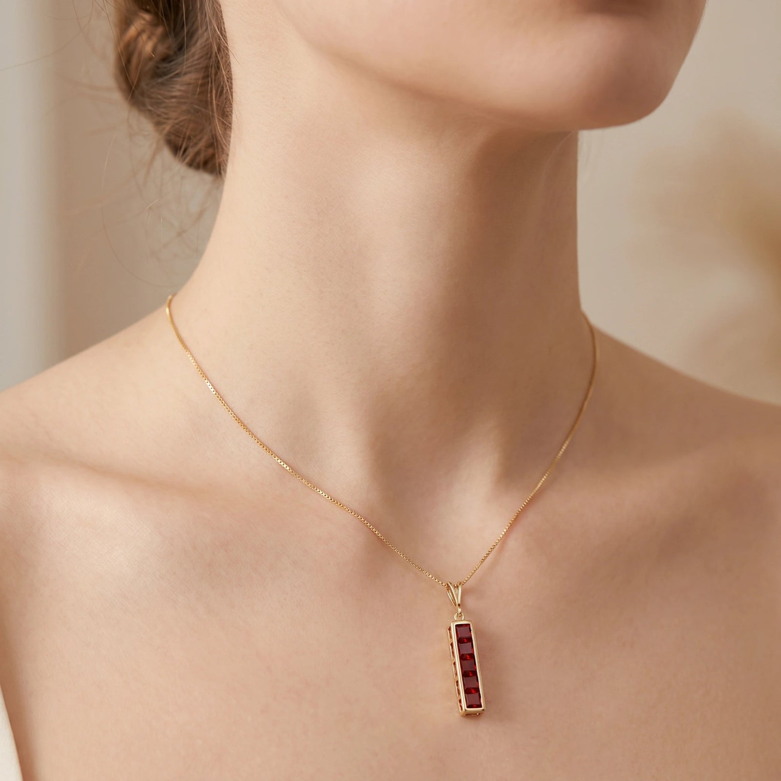 Yellow Gold Necklace Peridot 10K — Giulietta