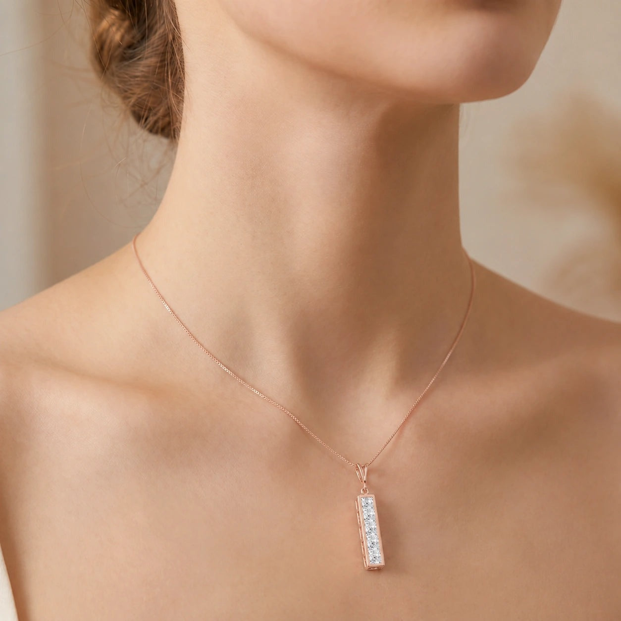 Rose Gold Necklace Ruby 10K — Giulietta