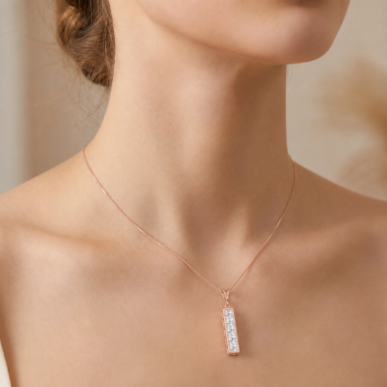 Rose Gold Necklace Ruby 10K — Giulietta