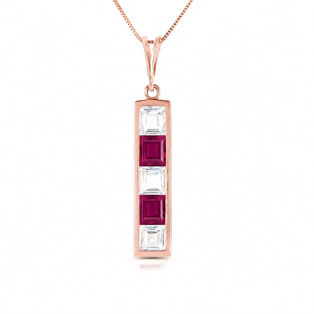 Rose Gold Necklace White Topaz 10K — Giulietta