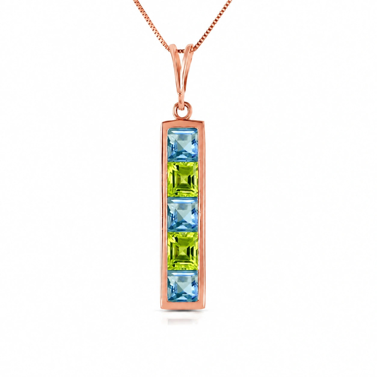 Rose Gold Necklace White Topaz 10K — Giulietta