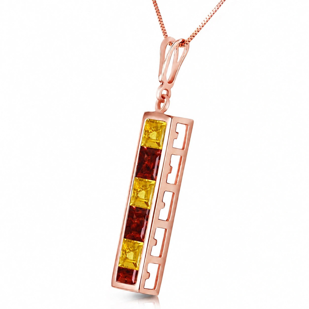 Rose Gold Necklace White Topaz 10K — Giulietta