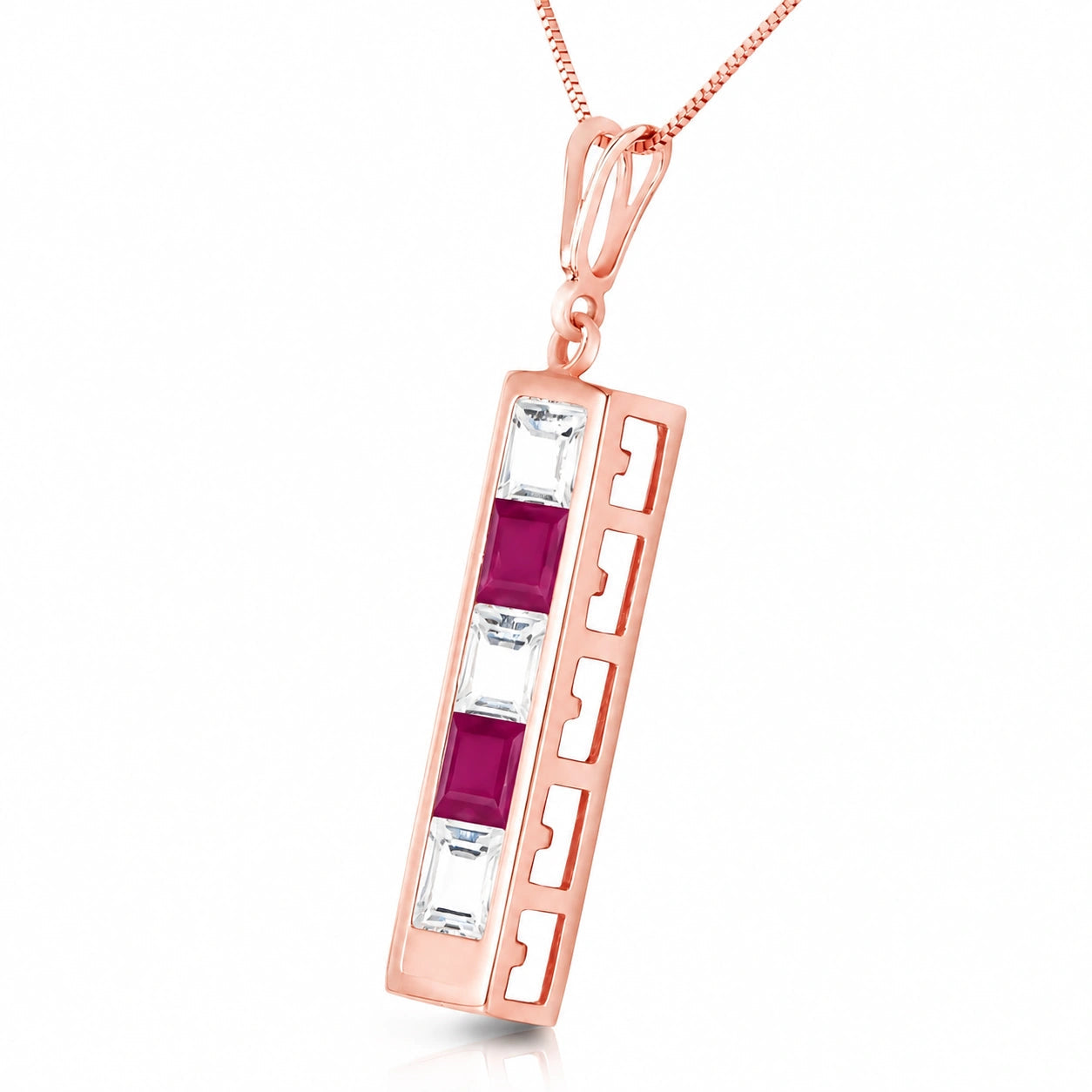 Rose Gold Necklace White Topaz 10K — Giulietta