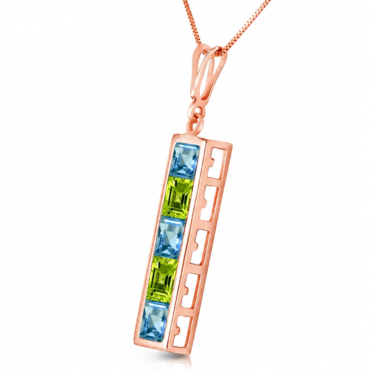 Rose Gold Necklace White Topaz 10K — Giulietta