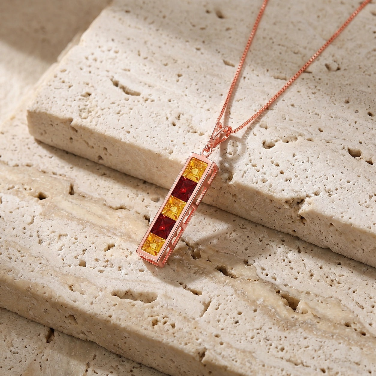 Rose Gold Necklace White Topaz 10K — Giulietta