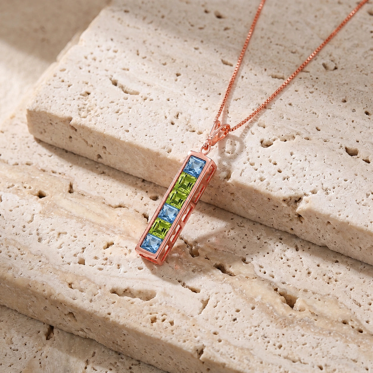 Rose Gold Necklace White Topaz 10K — Giulietta