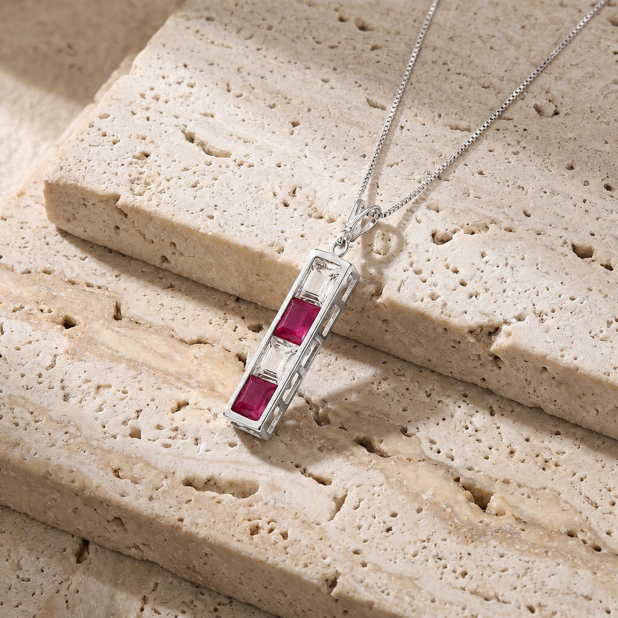 White Gold Necklace White Topaz 10K — Giulietta