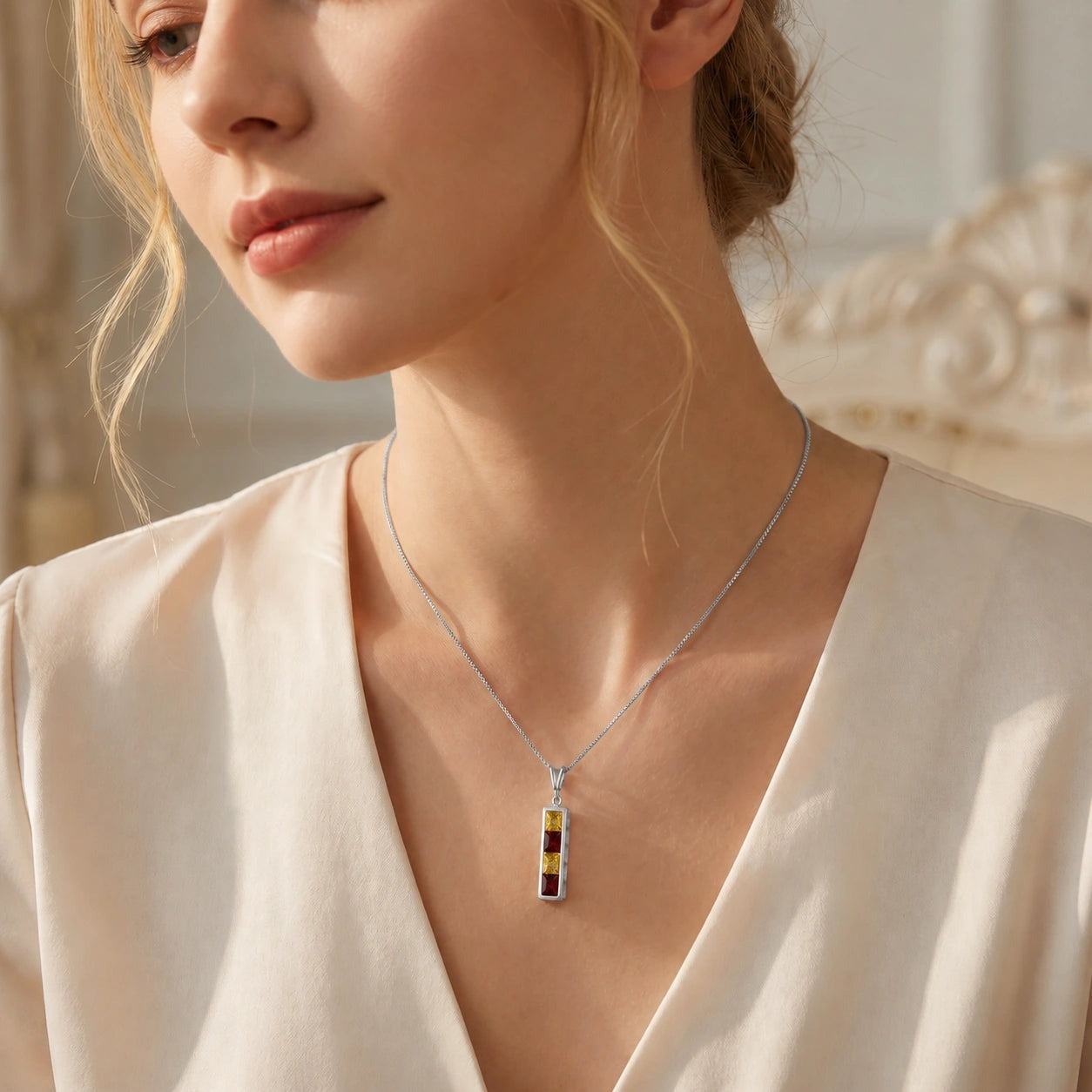 White Gold Necklace White Topaz 10K — Giulietta