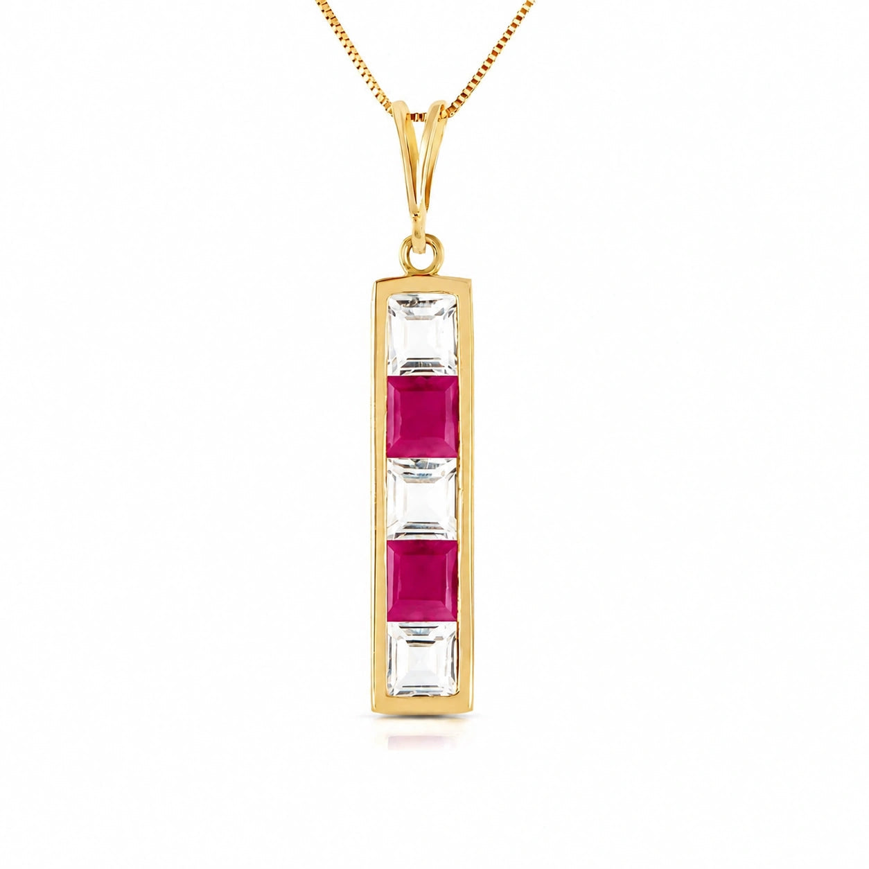 Yellow Gold Necklace White Topaz 10K — Giulietta