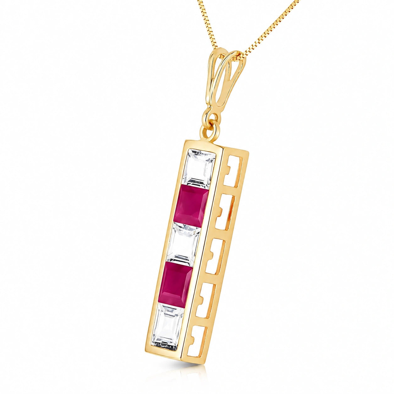 Yellow Gold Necklace White Topaz 10K — Giulietta