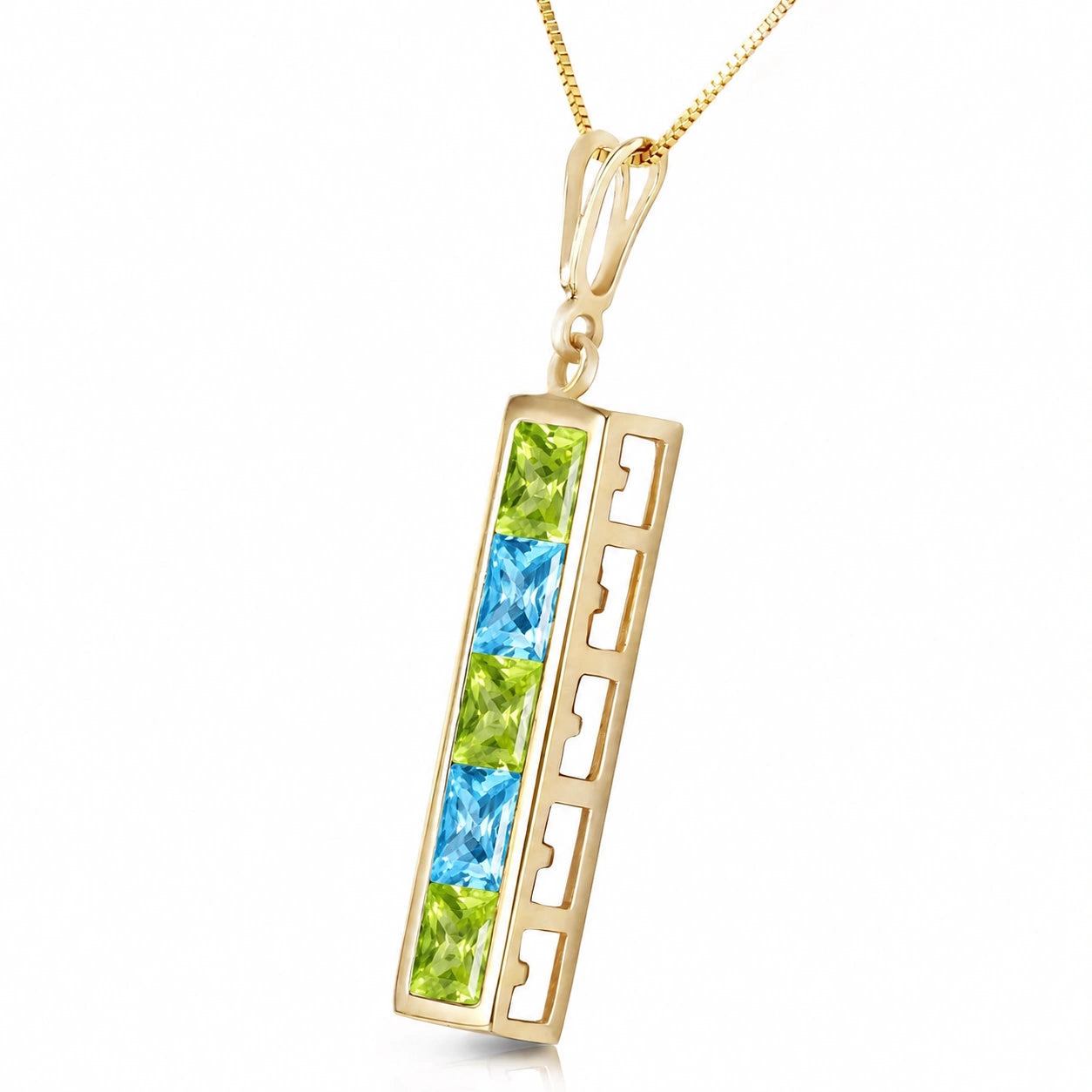 Yellow Gold Necklace White Topaz 10K — Giulietta