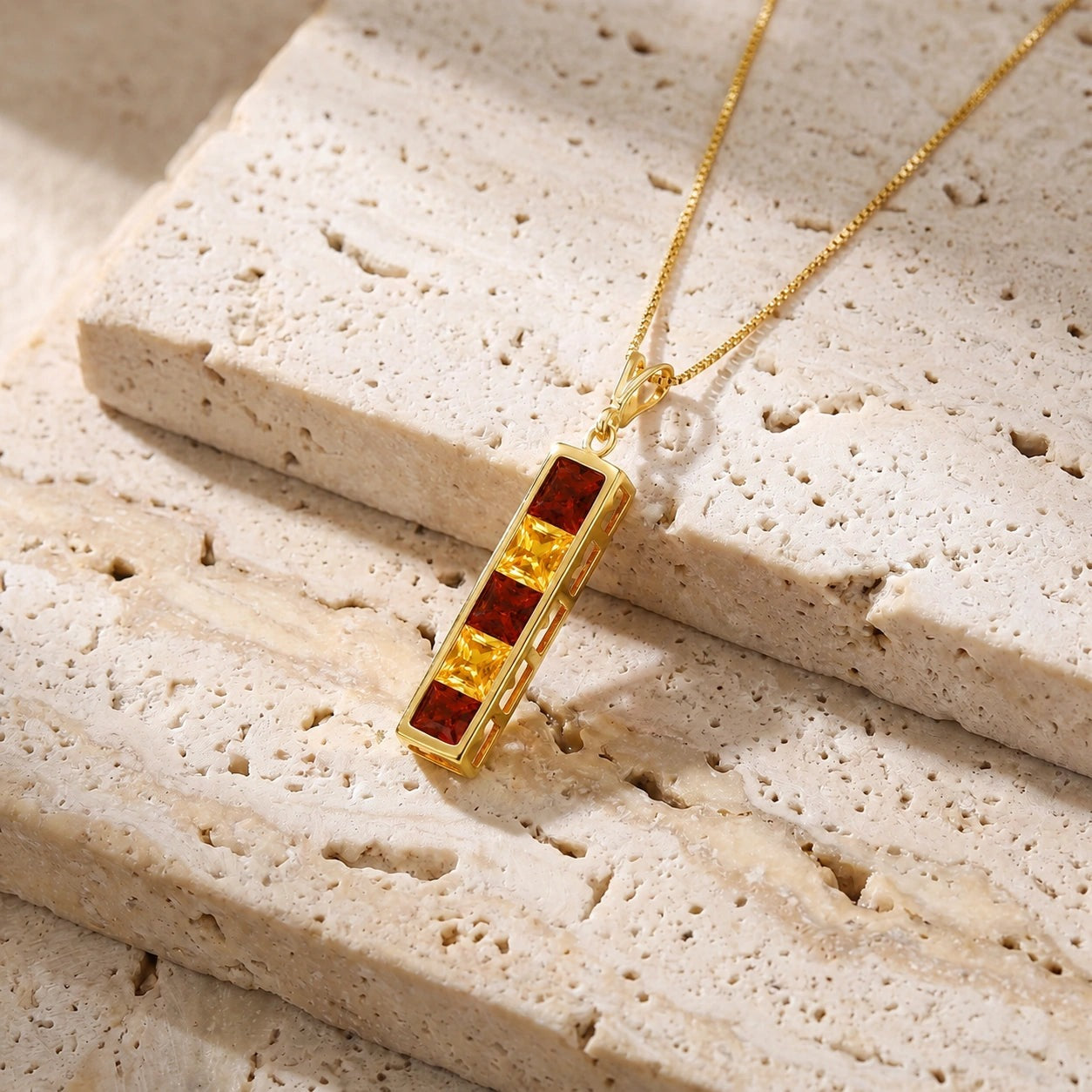 Yellow Gold Necklace White Topaz 10K — Giulietta
