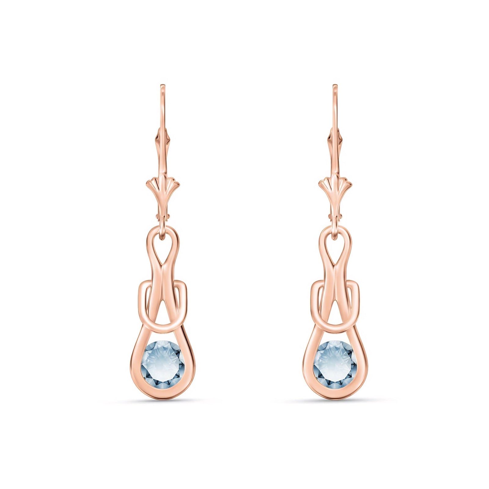 Rose Gold Earrings Blue Topaz 10K — Damiana