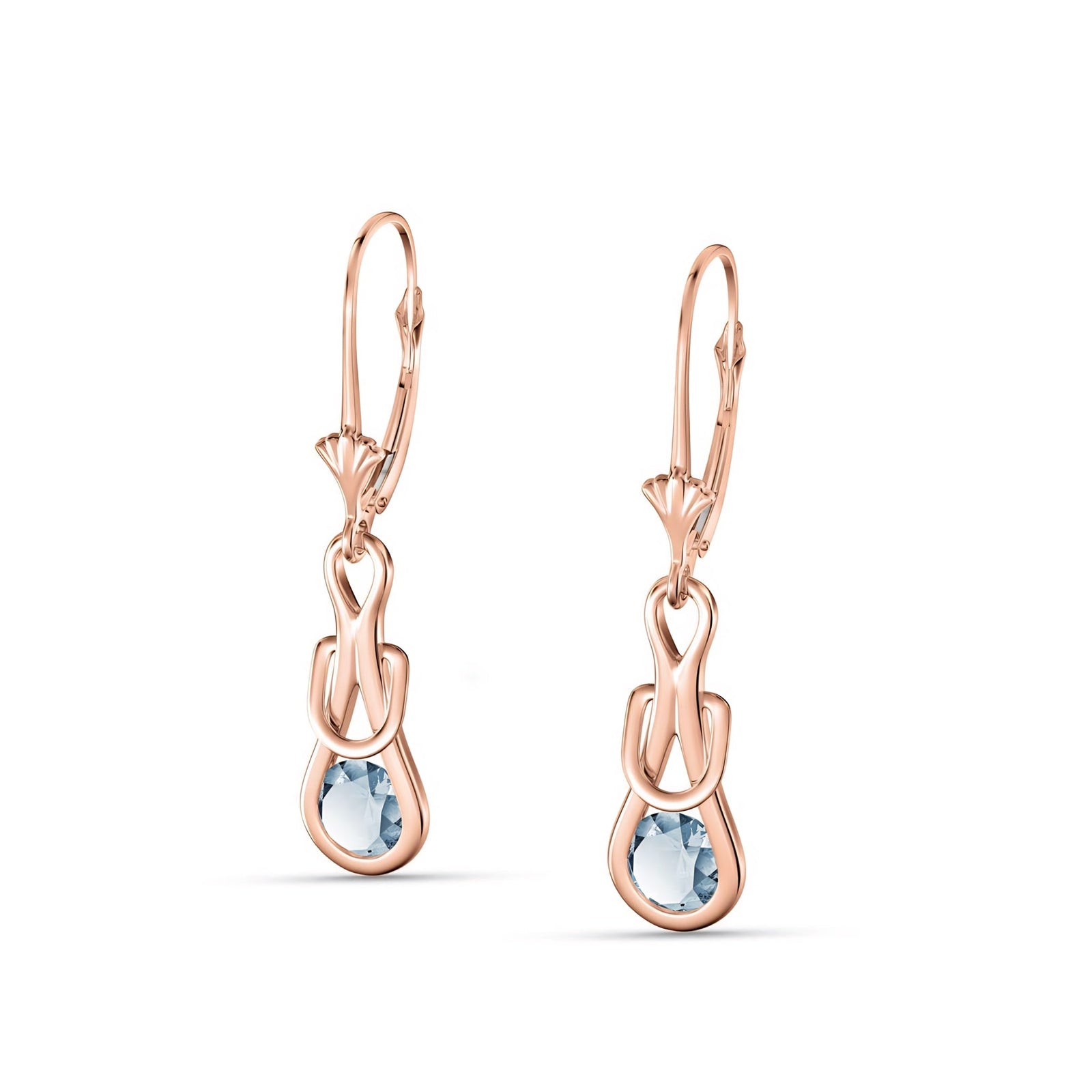 Rose Gold Earrings Blue Topaz 10K — Damiana