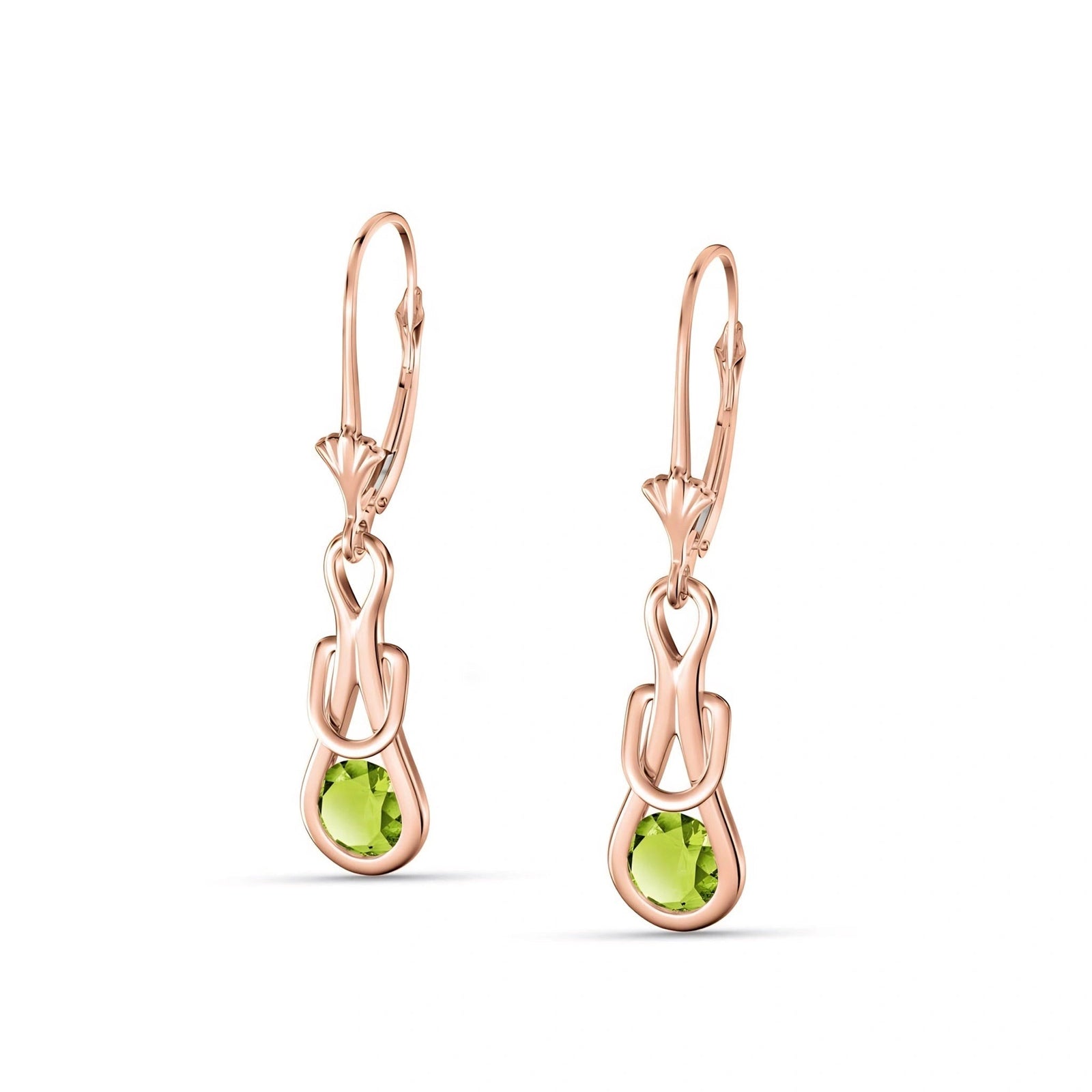 Rose Gold Earrings Peridot 10K — Damiana