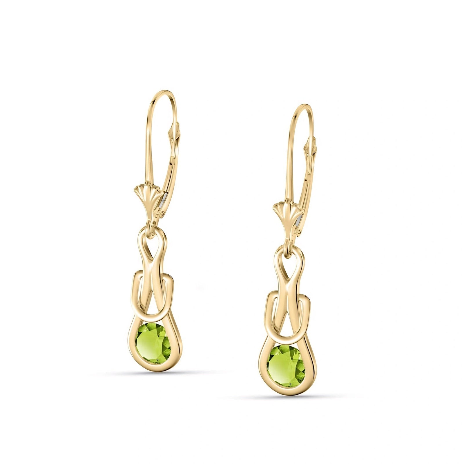 Yellow Gold Earrings Peridot 10K — Damiana
