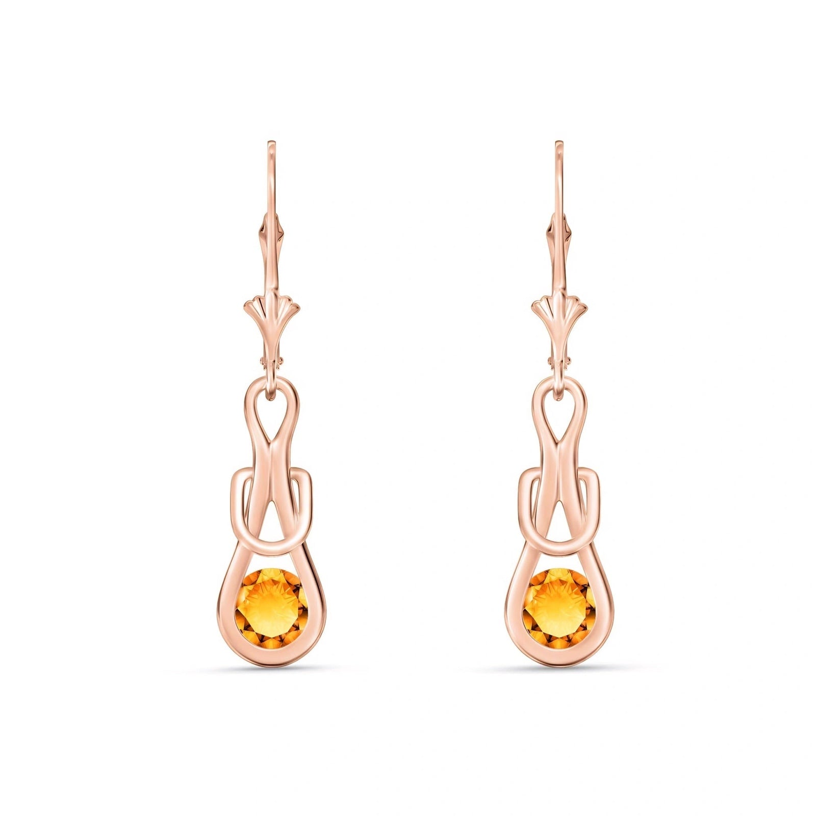 Rose Gold Earrings Citrine 10K — Damiana