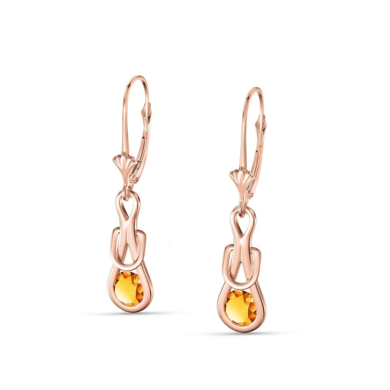 Rose Gold Earrings Citrine 10K — Damiana