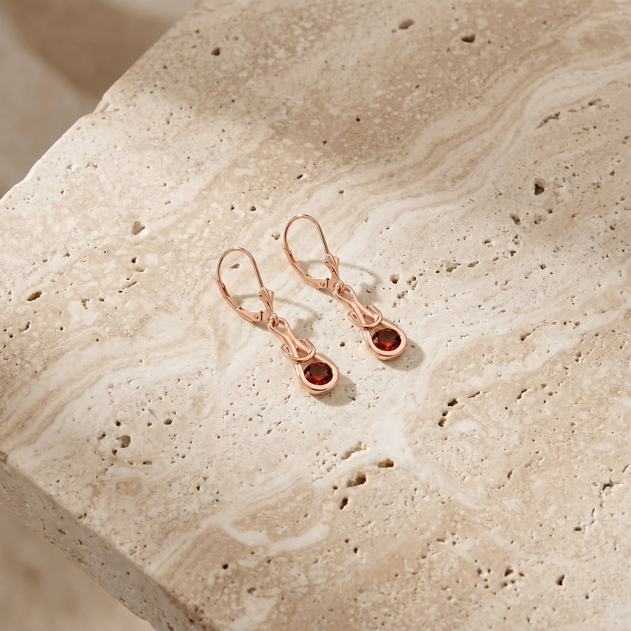 Rose Gold Earrings Citrine 10K — Damiana
