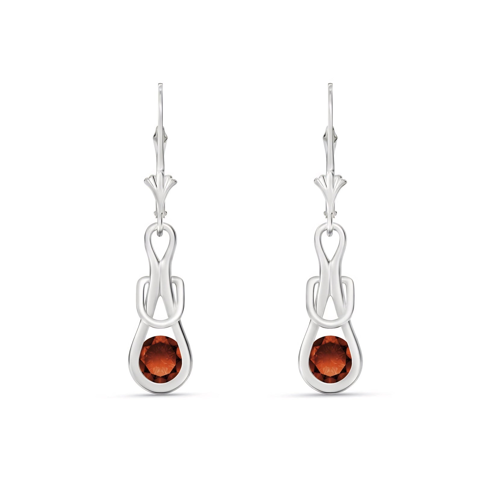 White Gold Earrings Citrine 10K — Damiana