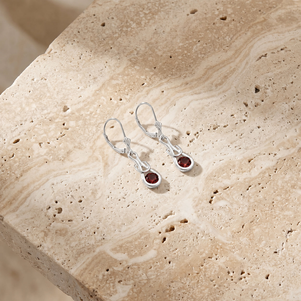 White Gold Earrings Citrine 10K — Damiana